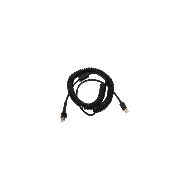 USB CABLE, COILED, USB TYPE A, BLACK